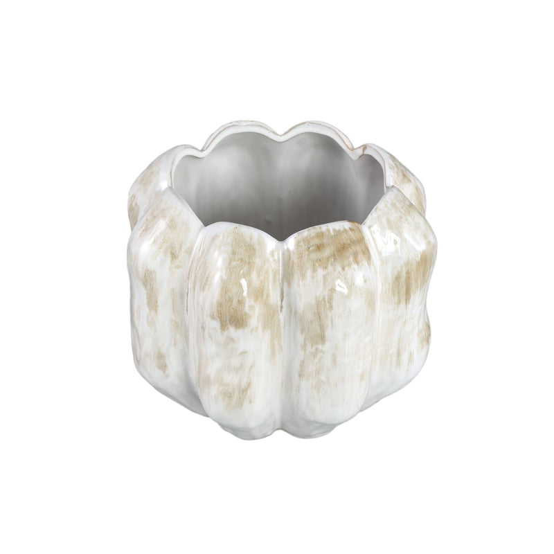 PTMD Bloempot Seattle - 26x26x23 cm - Keramiek - Parel