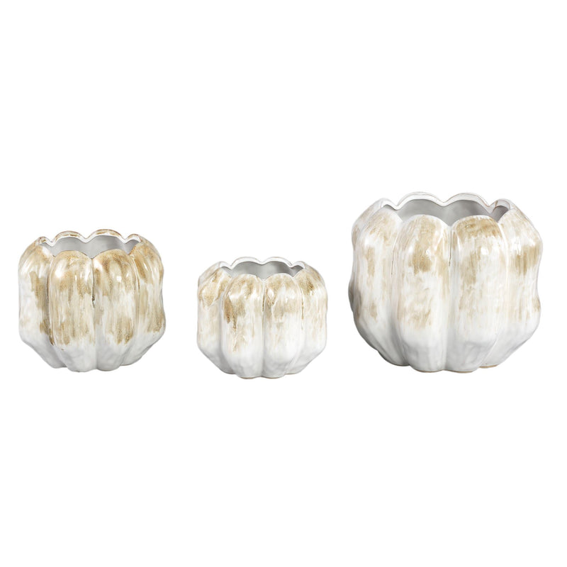 PTMD Bloempot Seattle - 26x26x23 cm - Keramiek - Parel
