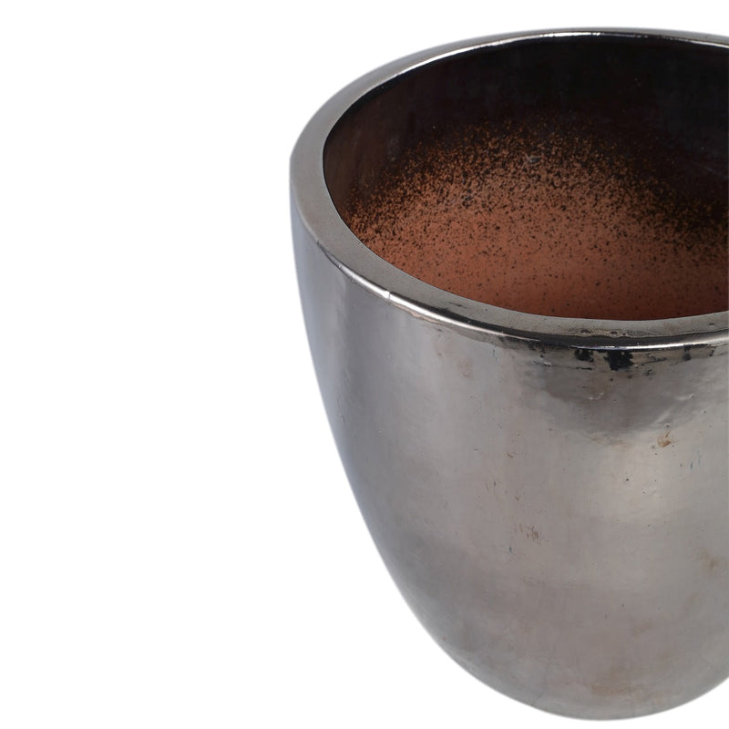 PTMD Bloempot Mylie - 53x53x52 cm - Keramiek - Zilver - Set van 4