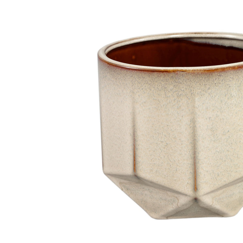 PTMD Bloempot Kaima - 18x18x16 cm - Keramiek - Creme