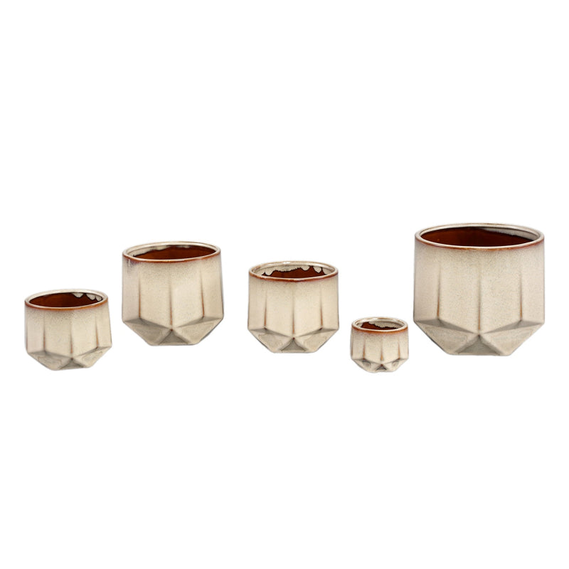PTMD Bloempot Kaima - 18x18x16 cm - Keramiek - Creme