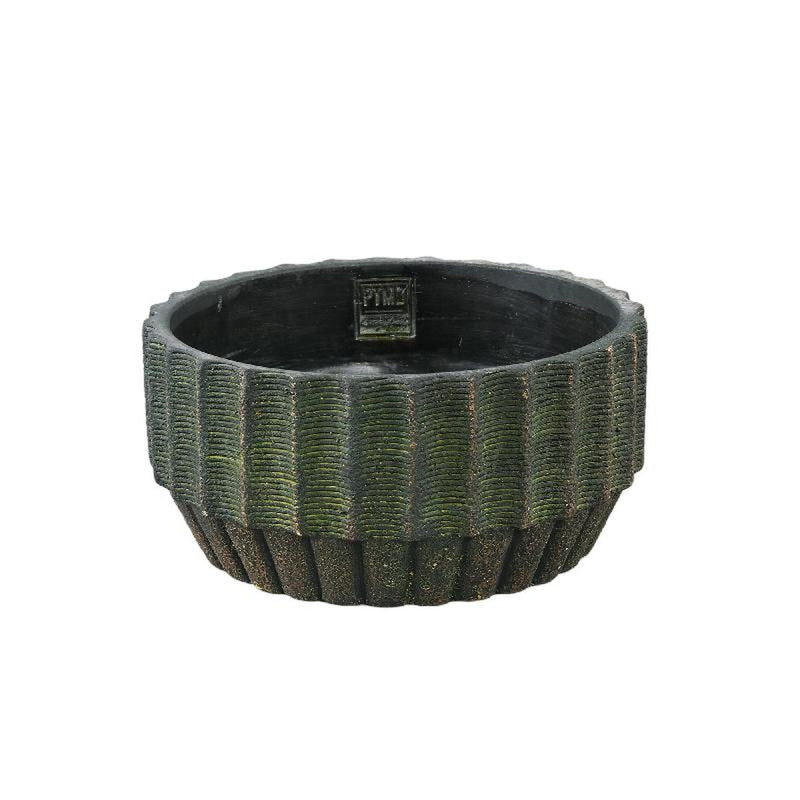 PTMD Bloempot Niki - 25x25x12 cm - Cement - Groen