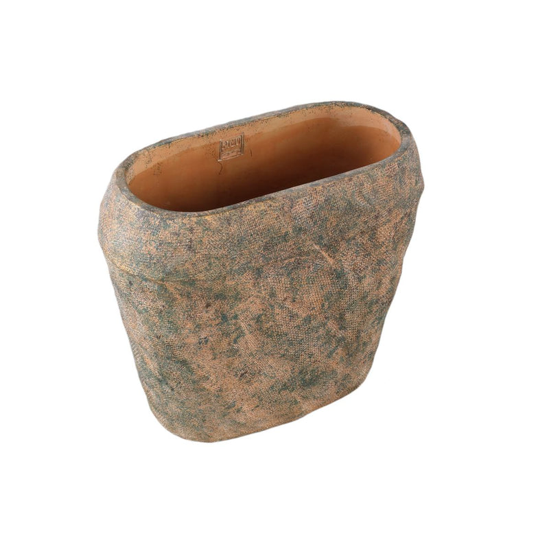 PTMD Bloempot Lourdes - 40x20x36 cm - Cement - Groen