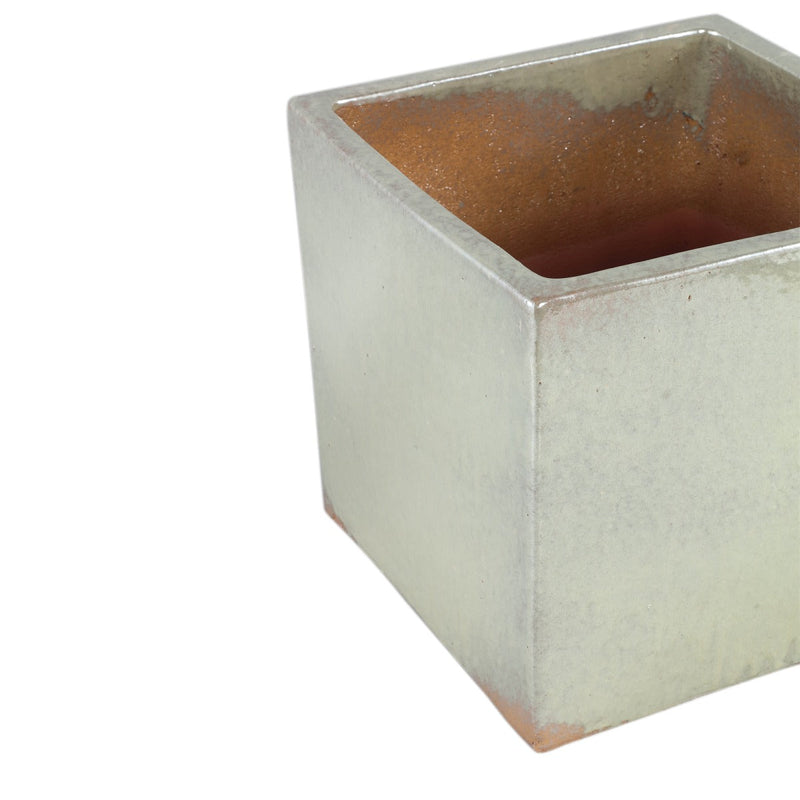 PTMD Bloempot Raymon - 37x37x35 cm - Keramiek - Parel - Set van 3