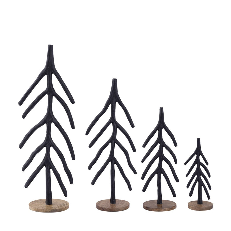PTMD Kerstversiering Boom Carden - 16x10x40 cm - Hout - Zwart