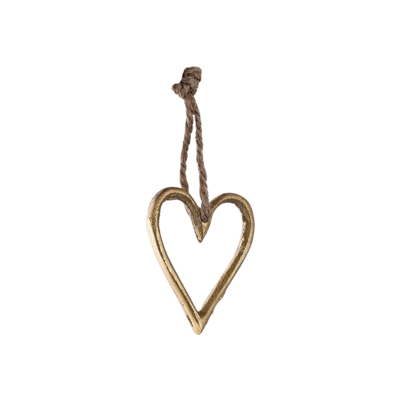 PTMD Kerstversiering Hart Myrcella - 10x10x11 cm - Aluminium - Goud