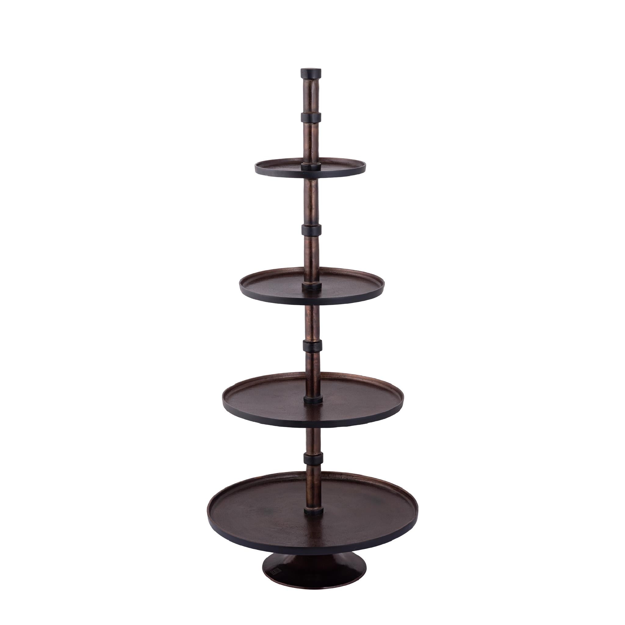 PTMD Etagere Glinda - 57x57x135 cm - Aluminium - Koper