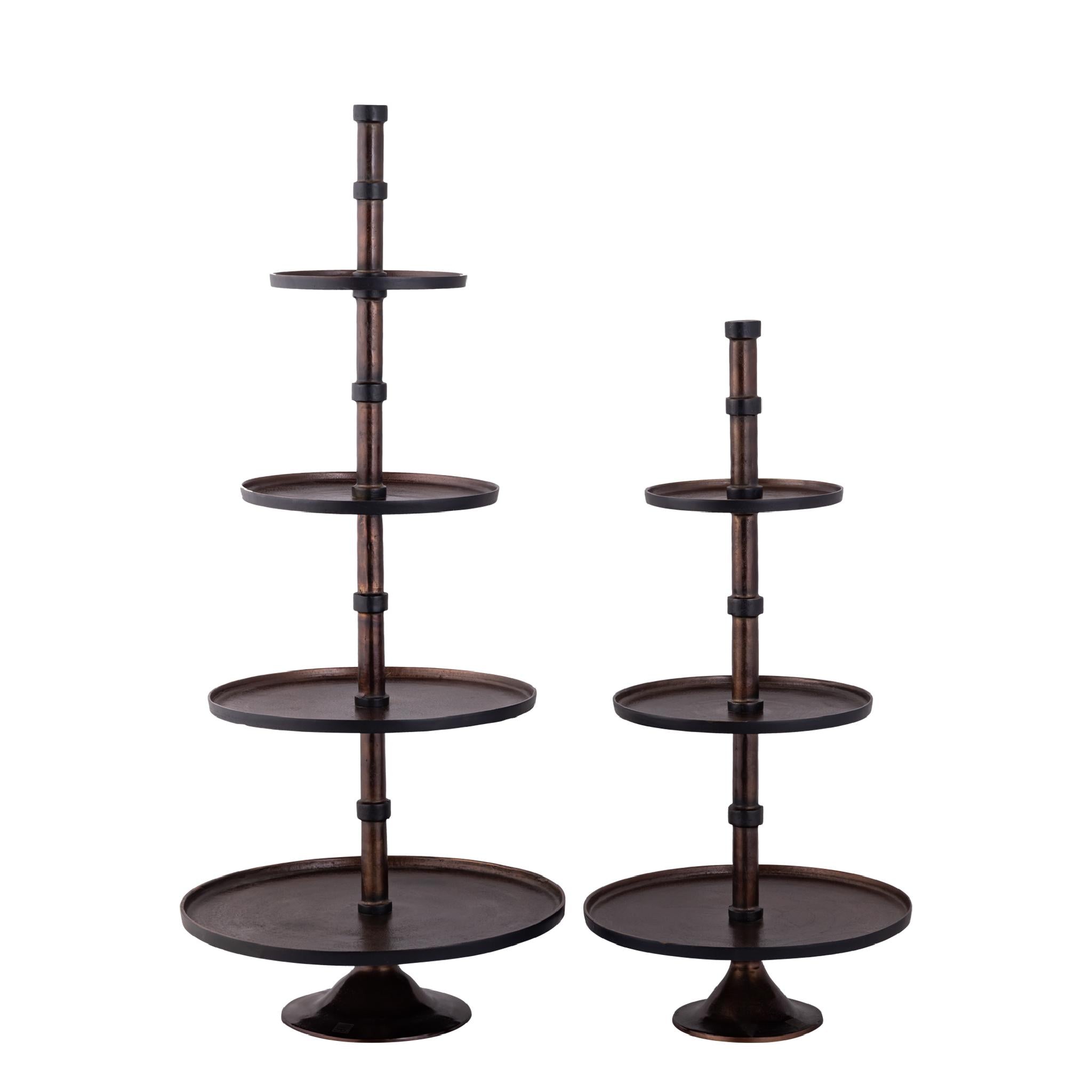 PTMD Etagere Glinda - 57x57x135 cm - Aluminium - Koper