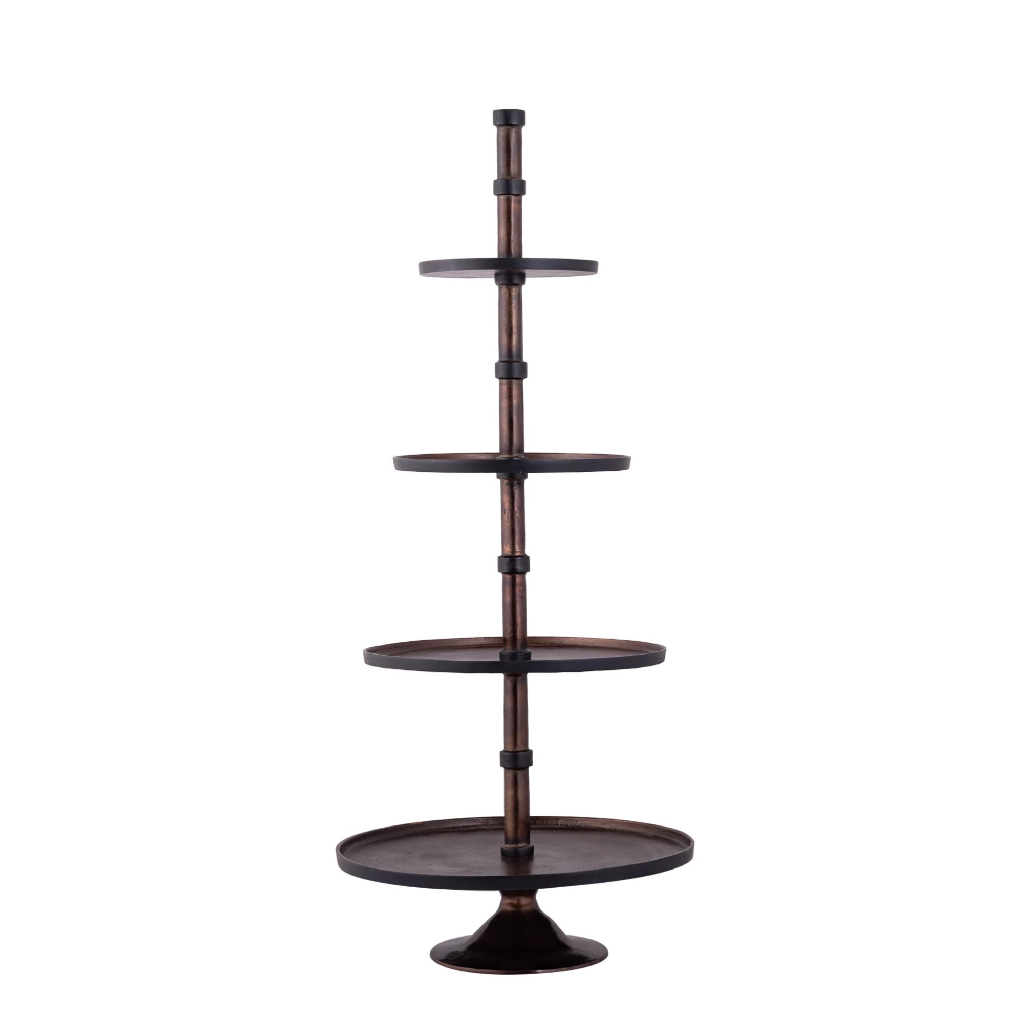 PTMD Etagere Glinda - 57x57x135 cm - Aluminium - Koper