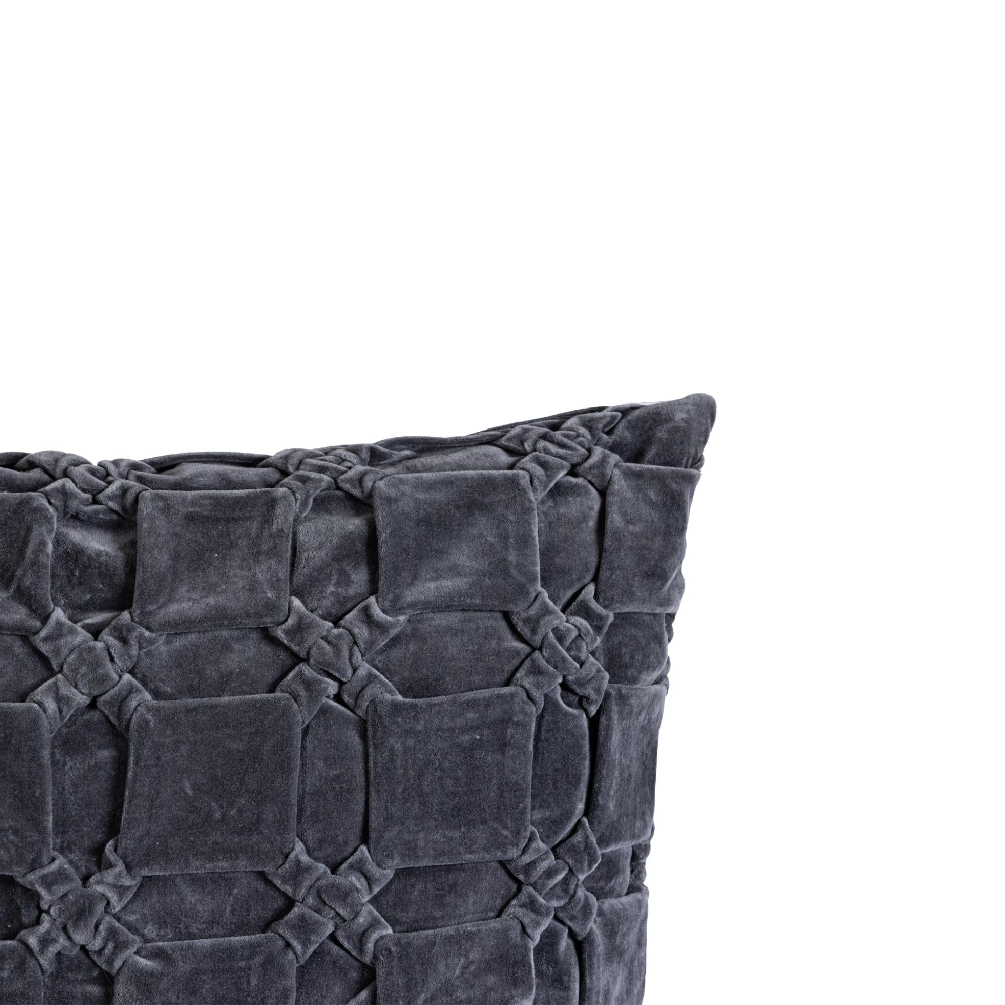 PTMD Sierkussen Nasim L - 60x60x10 cm - Katoen - Grijs