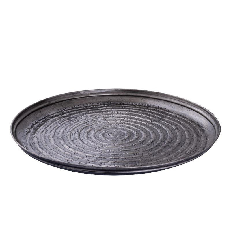 PTMD Schaal Shailene - 60x60x3 cm - Ijzer - Zilver