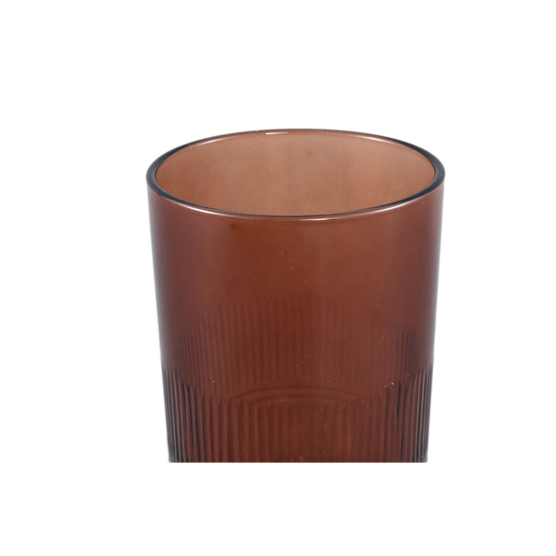 PTMD Windlicht Yousra - 12x12x18 cm - Glas - Koper