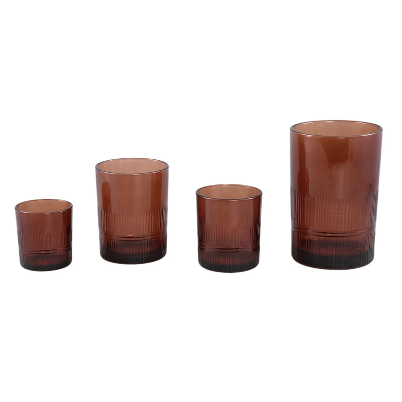 PTMD Windlicht Yousra - 12x12x18 cm - Glas - Koper