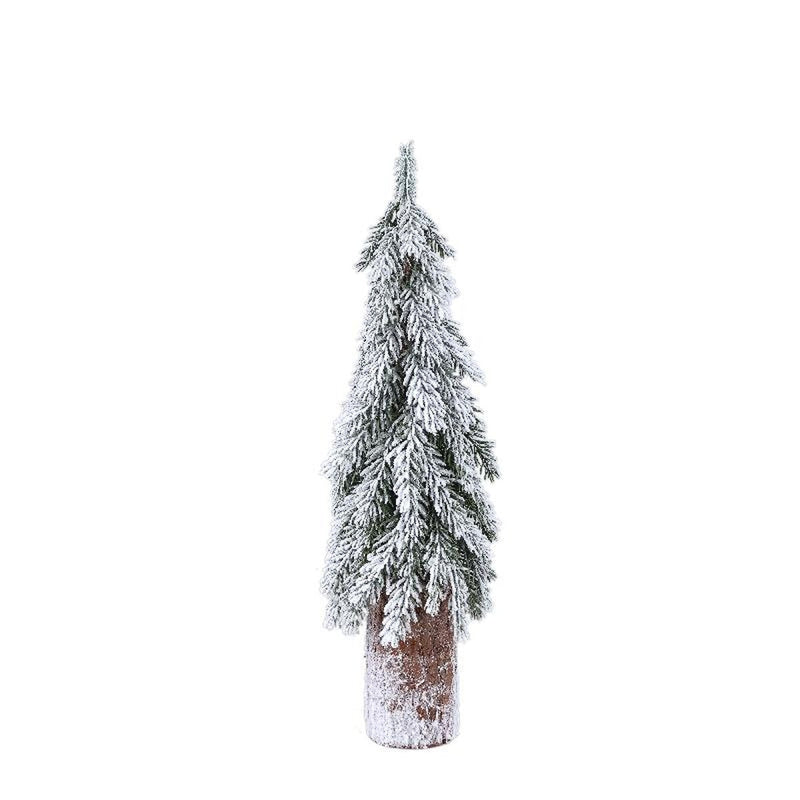 PTMD Kerstversiering Sneeuw Boom Dudley - 18x18x57 cm - Hout - Groen