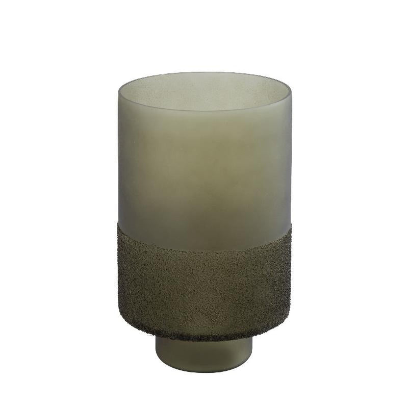 PTMD Windlicht Miral - 15x15x25 cm - Glas - Groen