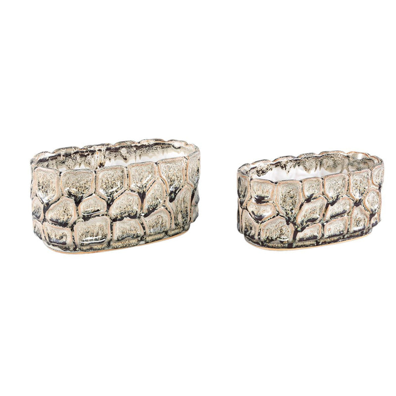 PTMD Bloempot Madge - 26x14x13 cm - Keramiek - Creme