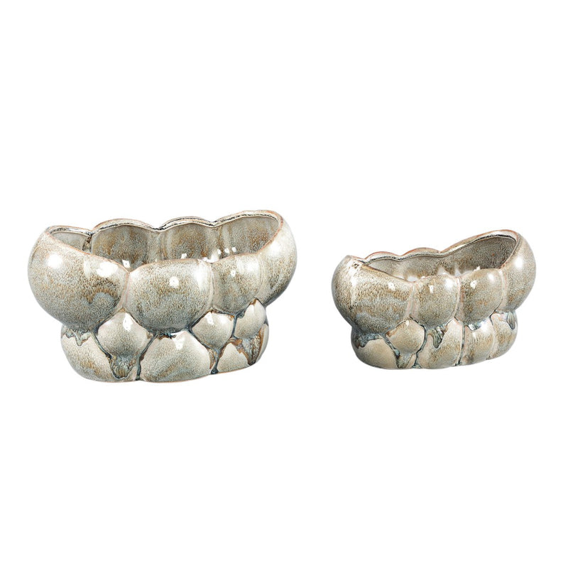 PTMD Bloempot Jodie - 23x13x13 cm - Keramiek - Groen