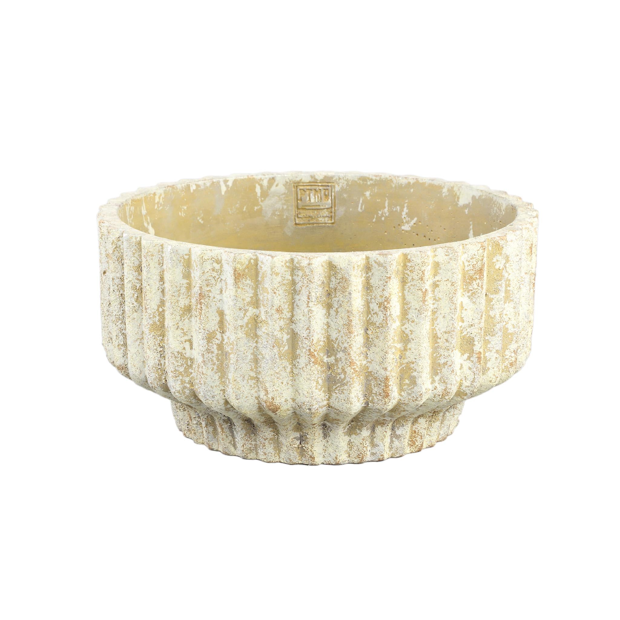PTMD Gabriel Bloempot - 30x30x15 cm - Cement - Creme
