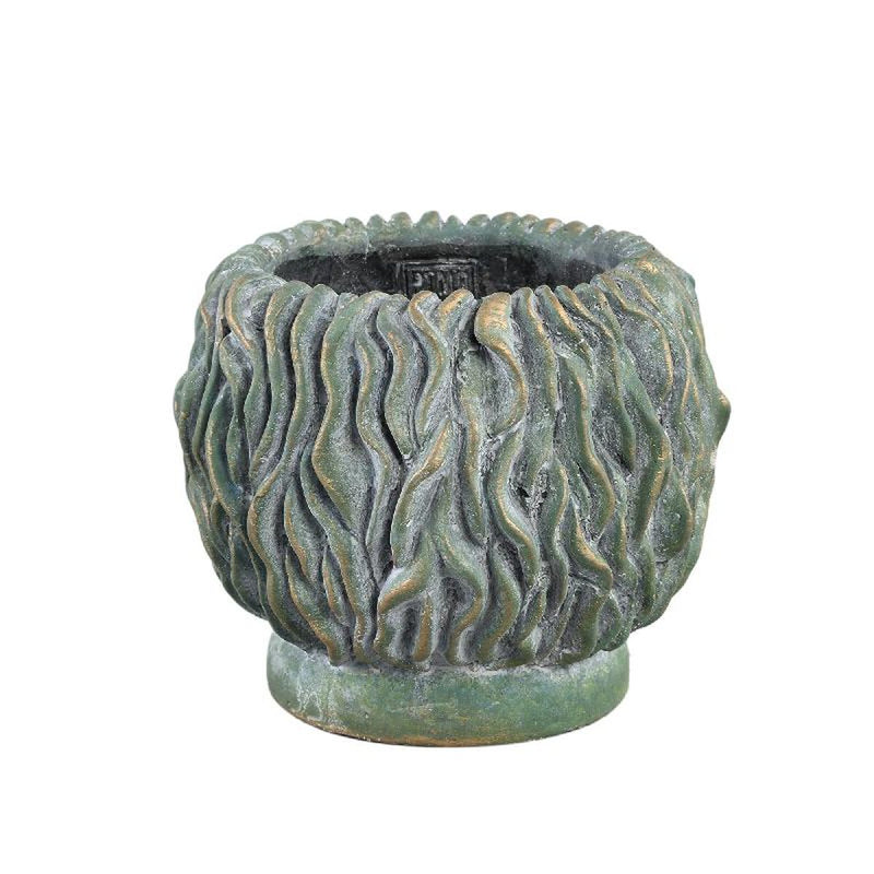 PTMD Bloempot Brendan - 20x20x17 cm - Cement - Goud