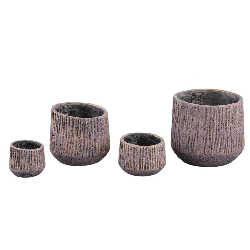 PTMD Bloempot Holden - 21x21x17 cm - Cement - Goud