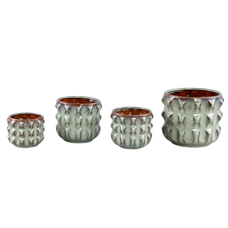 PTMD Bloempot Delany - 18x18x16 cm - Keramiek - Groen