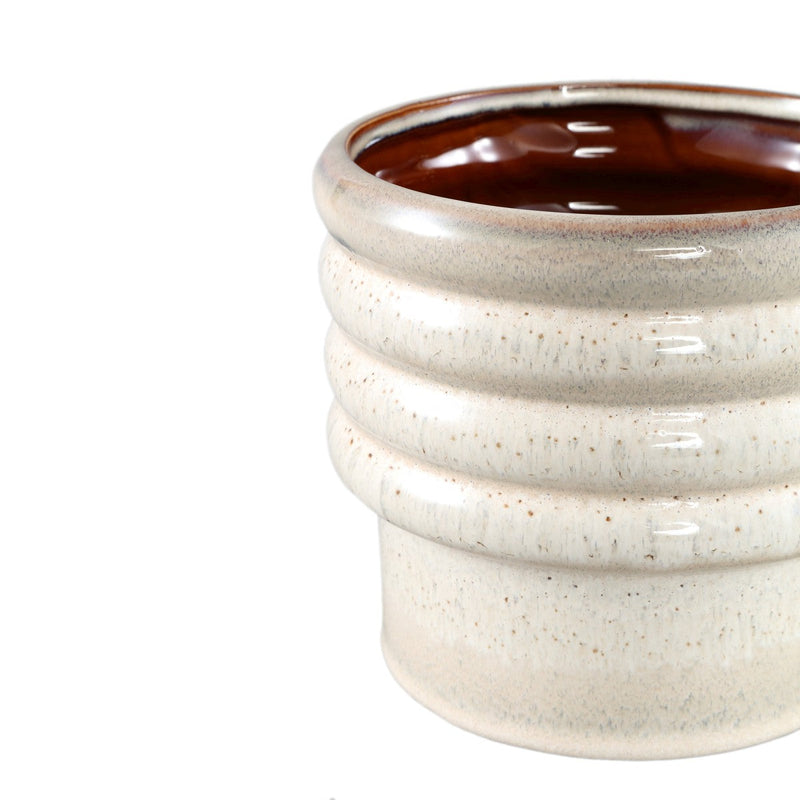 PTMD Bloempot Melisa - 17x17x15 cm - Keramiek - Creme