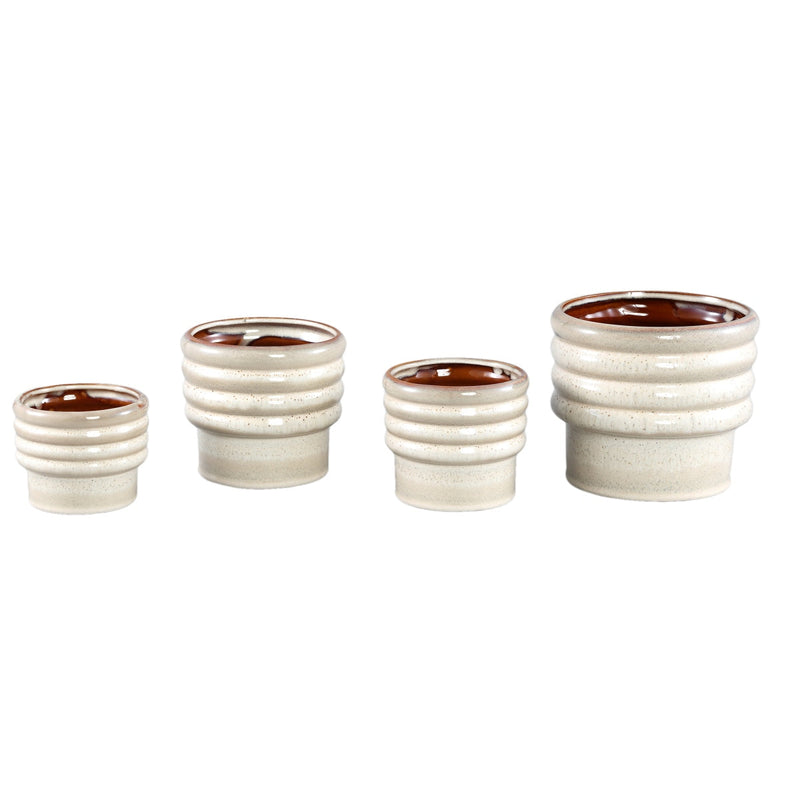 PTMD Bloempot Melisa - 17x17x15 cm - Keramiek - Creme