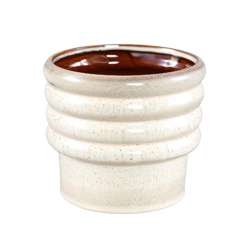 PTMD Bloempot Melisa - 17x17x15 cm - Keramiek - Creme