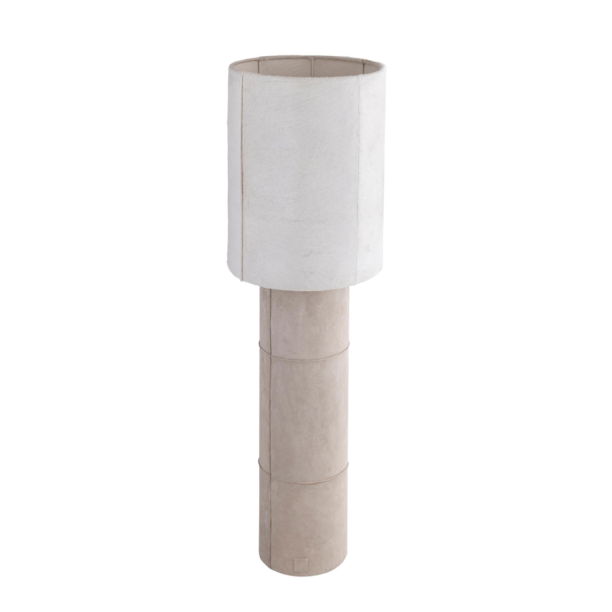 PTMD Staande lamp Joanne - 45x45x150 cm - Suede - Beige