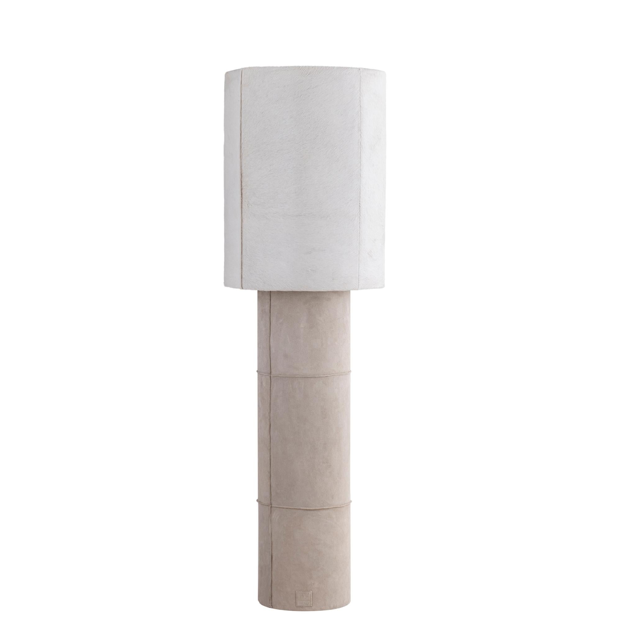 PTMD Staande lamp Joanne - 45x45x150 cm - Suede - Beige