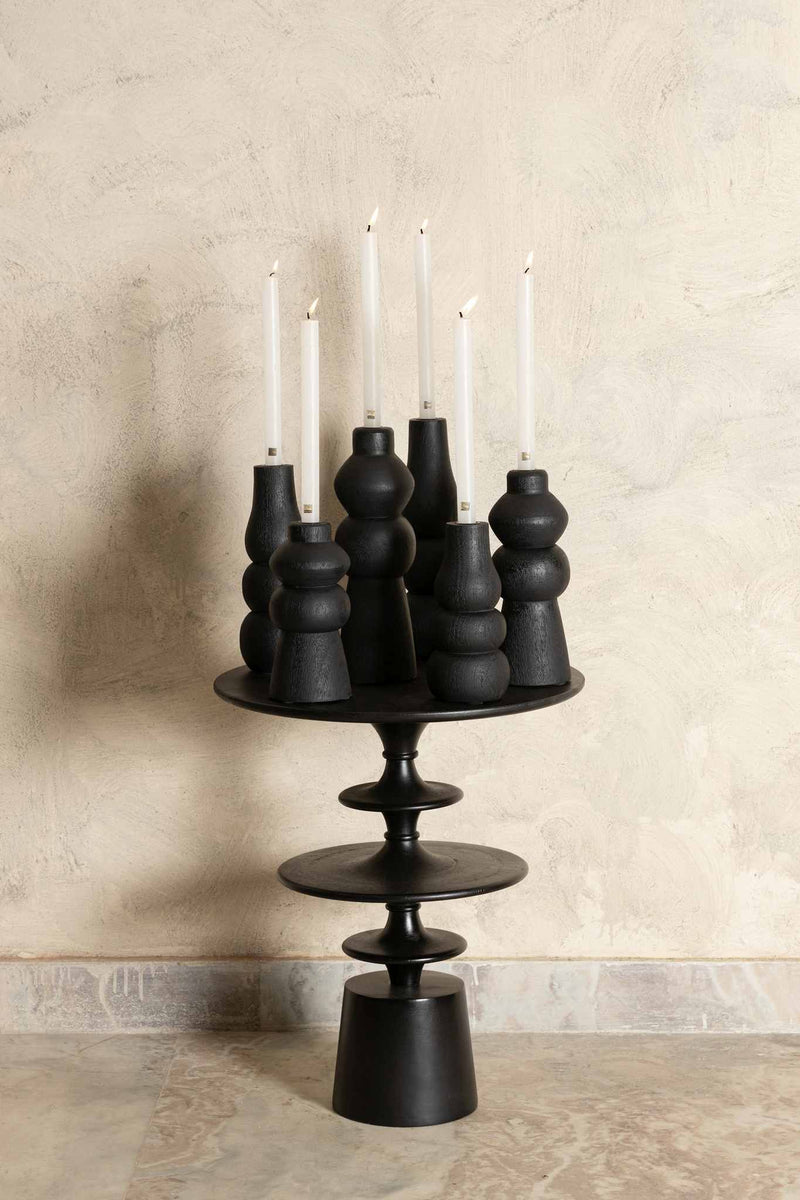 PTMD Sidetable Davin - 45x45x55 cm - Hout - Zwart