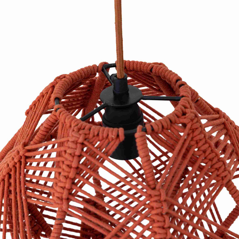PTMD Hanglamp Milley - 30x30x45 cm - Katoen - Oranje