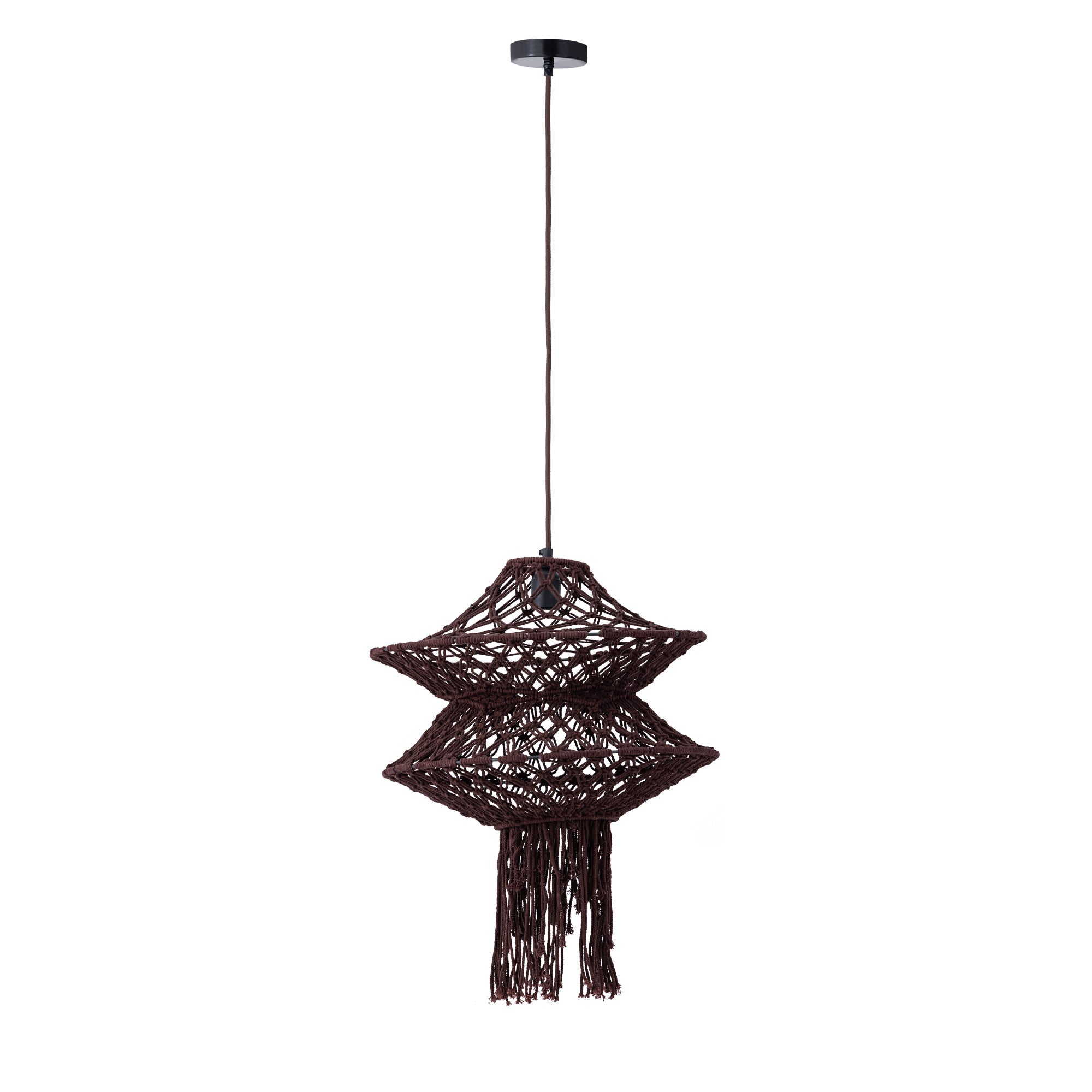 PTMD Hanglamp Milley - 45x45x57 cm - Katoen - Bruin