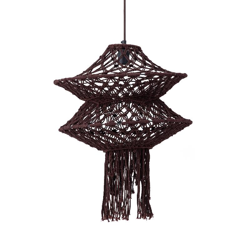 PTMD Hanglamp Milley - 45x45x57 cm - Katoen - Bruin