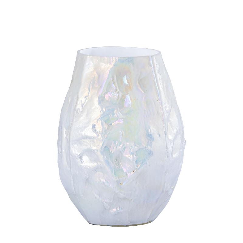 PTMD Windlicht Syrah - 16x16x21 cm - Glas - Parel
