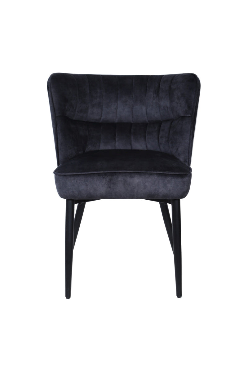 PTMD Eetkamerstoel Marth - 60x61x81 cm - Fluweel - Grijs