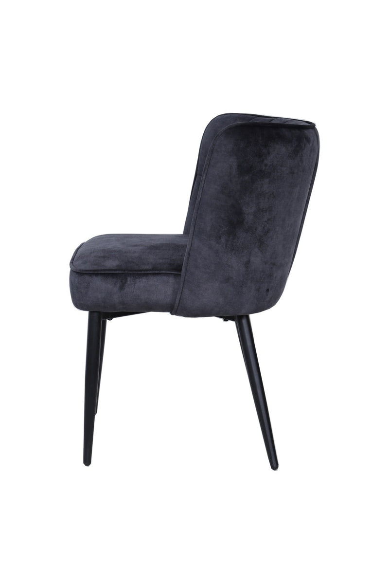 PTMD Eetkamerstoel Marth - 60x61x81 cm - Fluweel - Grijs