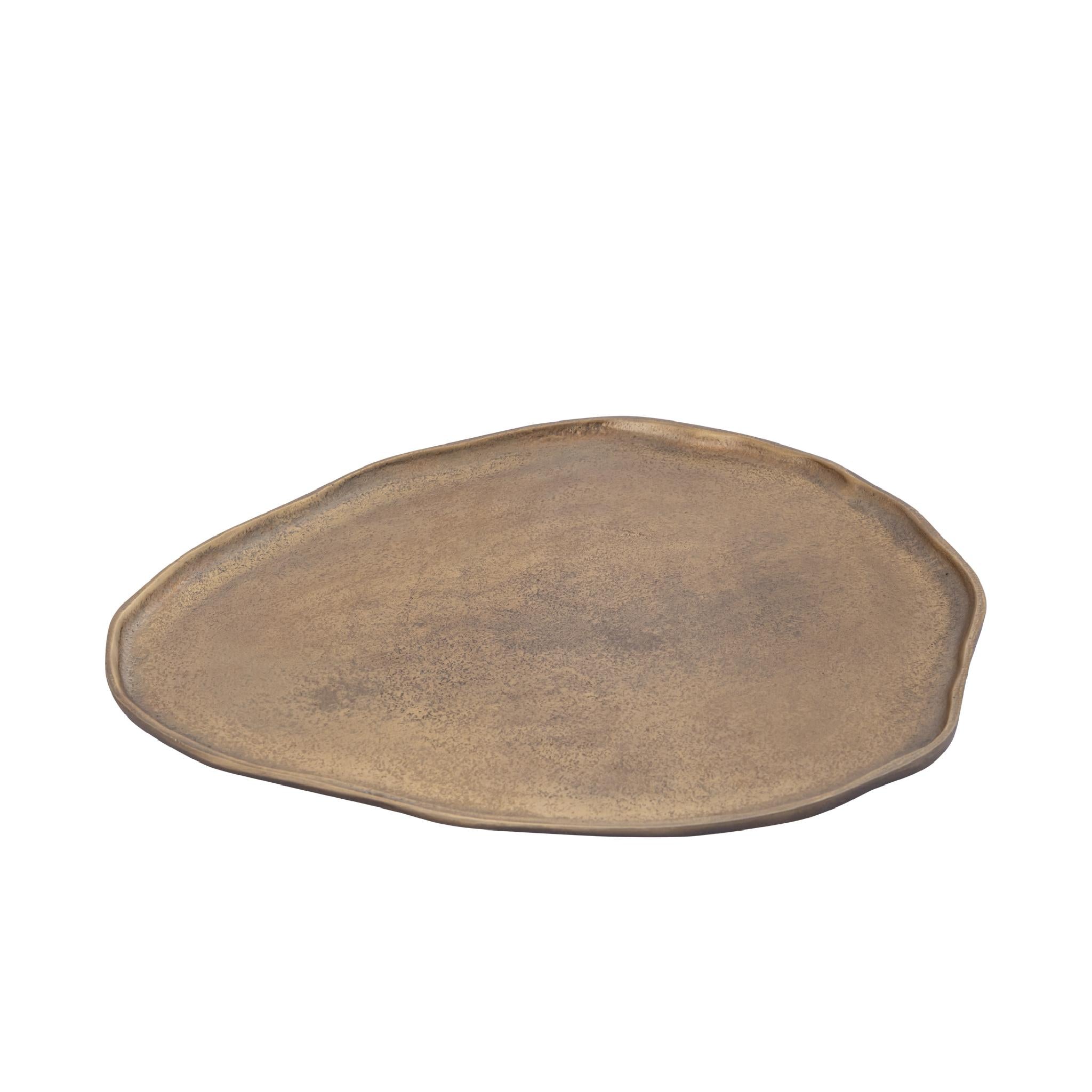 PTMD Schaal Kora - 36x30x1 cm - Aluminium - Messing