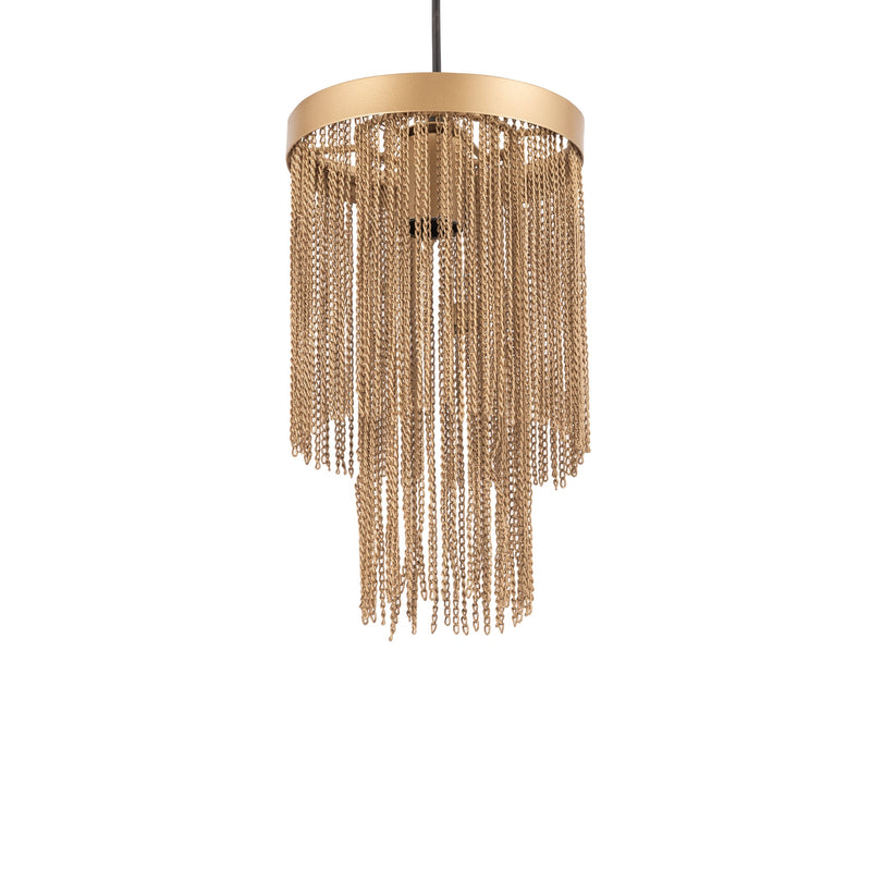 PTMD Hanglamp Brenton - 18x18x30 cm - Ijzer - Goud