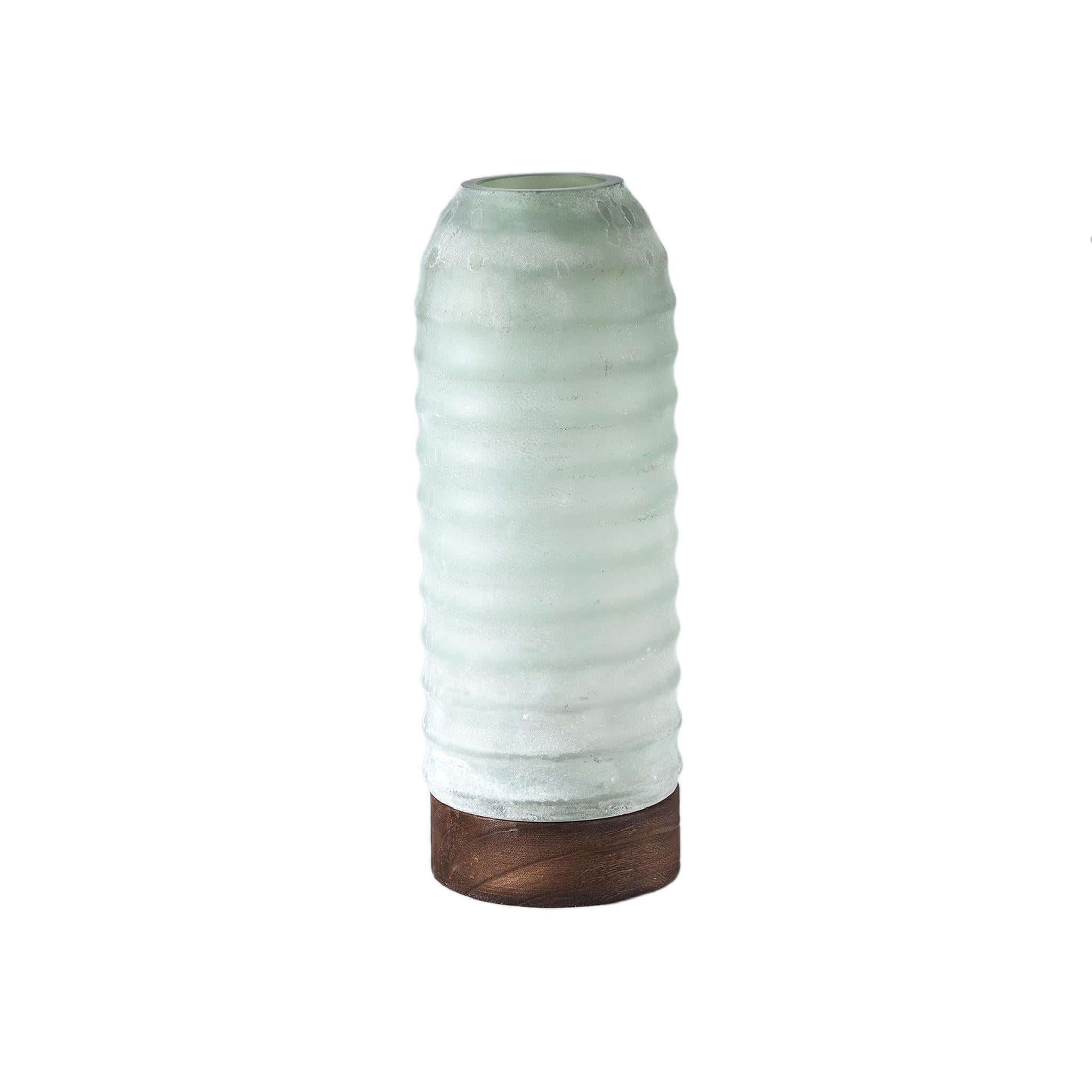 PTMD Vaas Yana - 12x12x30 cm - Glas - Groen