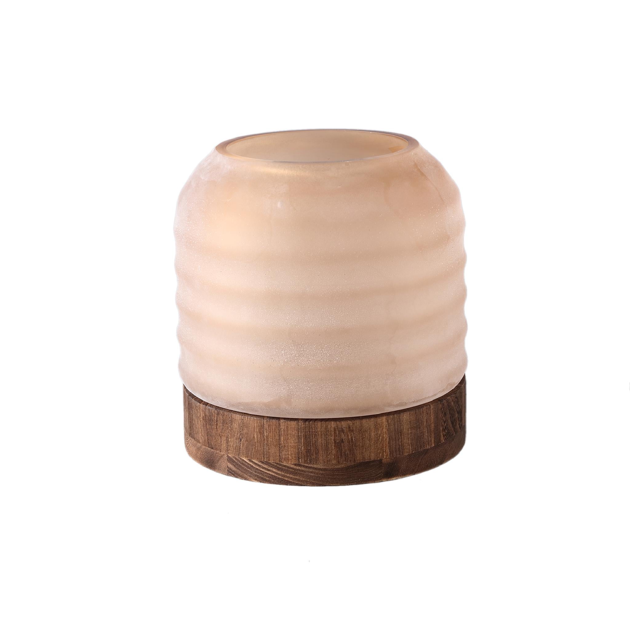 PTMD Vaas Yana - 20x20x20 cm - Glas - Bruin