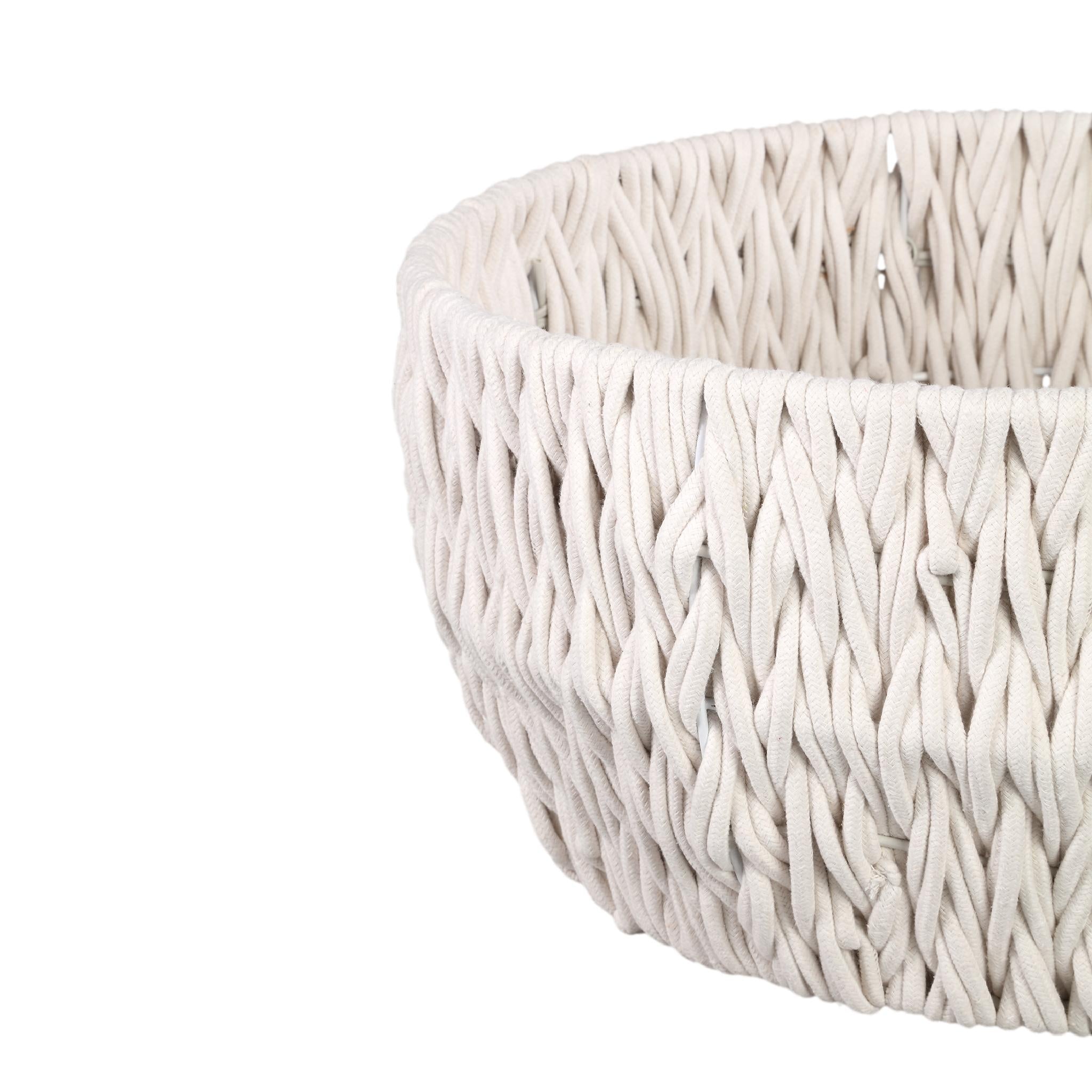 PTMD Manden Elliot - 55x55x28 cm - Linnen - Wit - Set van 2