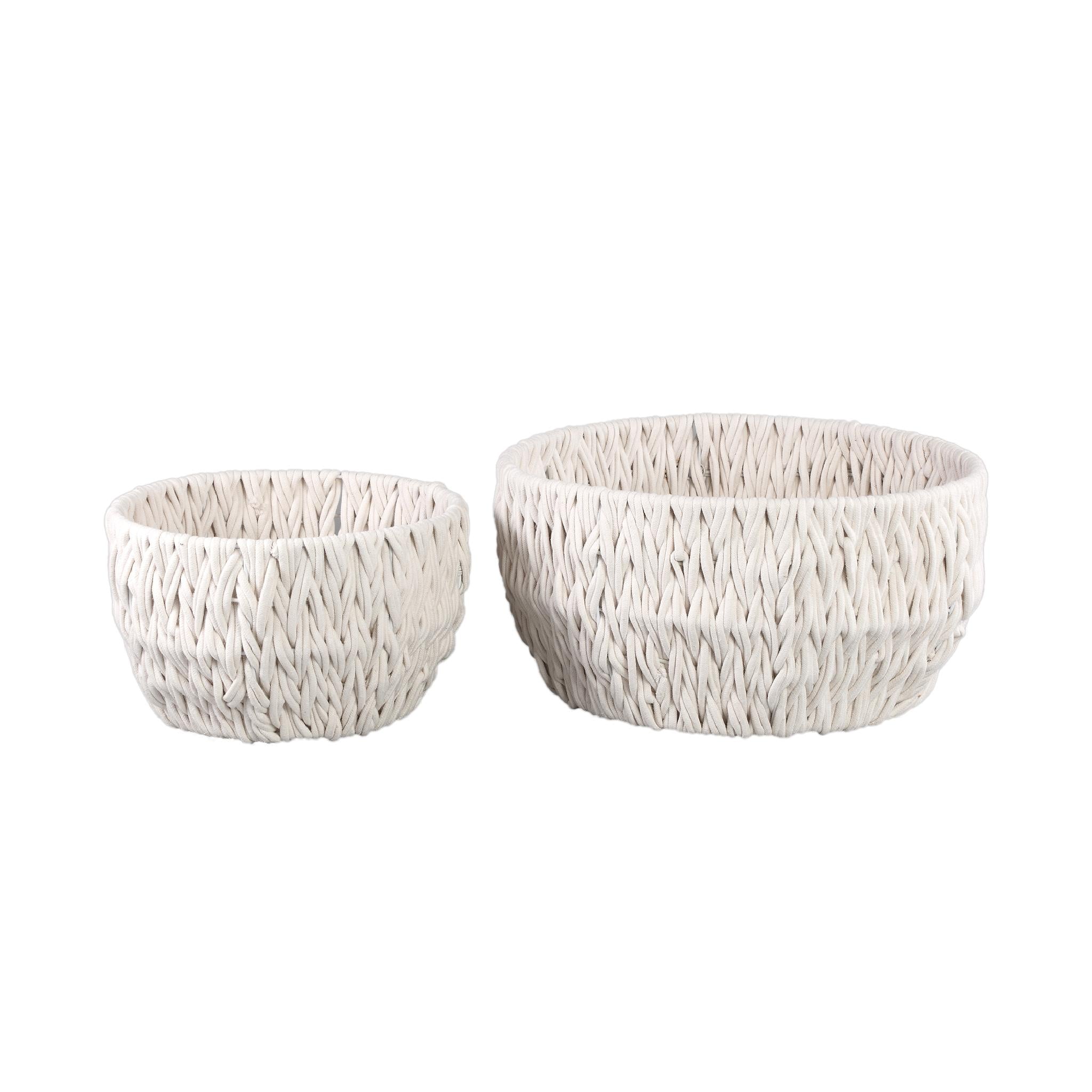 PTMD Manden Elliot - 55x55x28 cm - Linnen - Wit - Set van 2