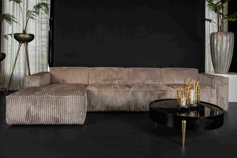 PTMD Hocker Animo - 92x101x71 cm - Textiel - Zand