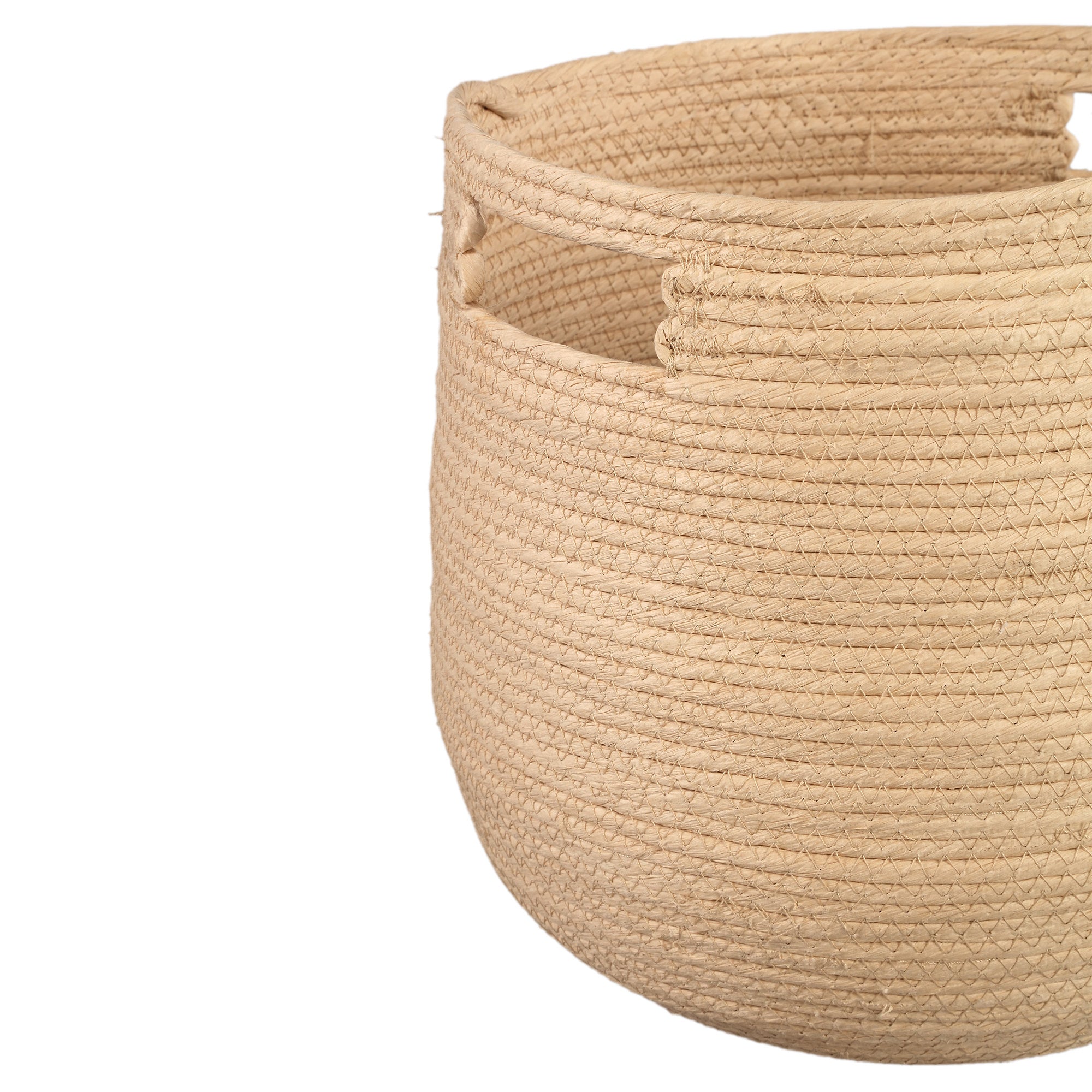 PTMD Manden Mellaine - 34x34x31 cm - Papier - Creme - Set van 3