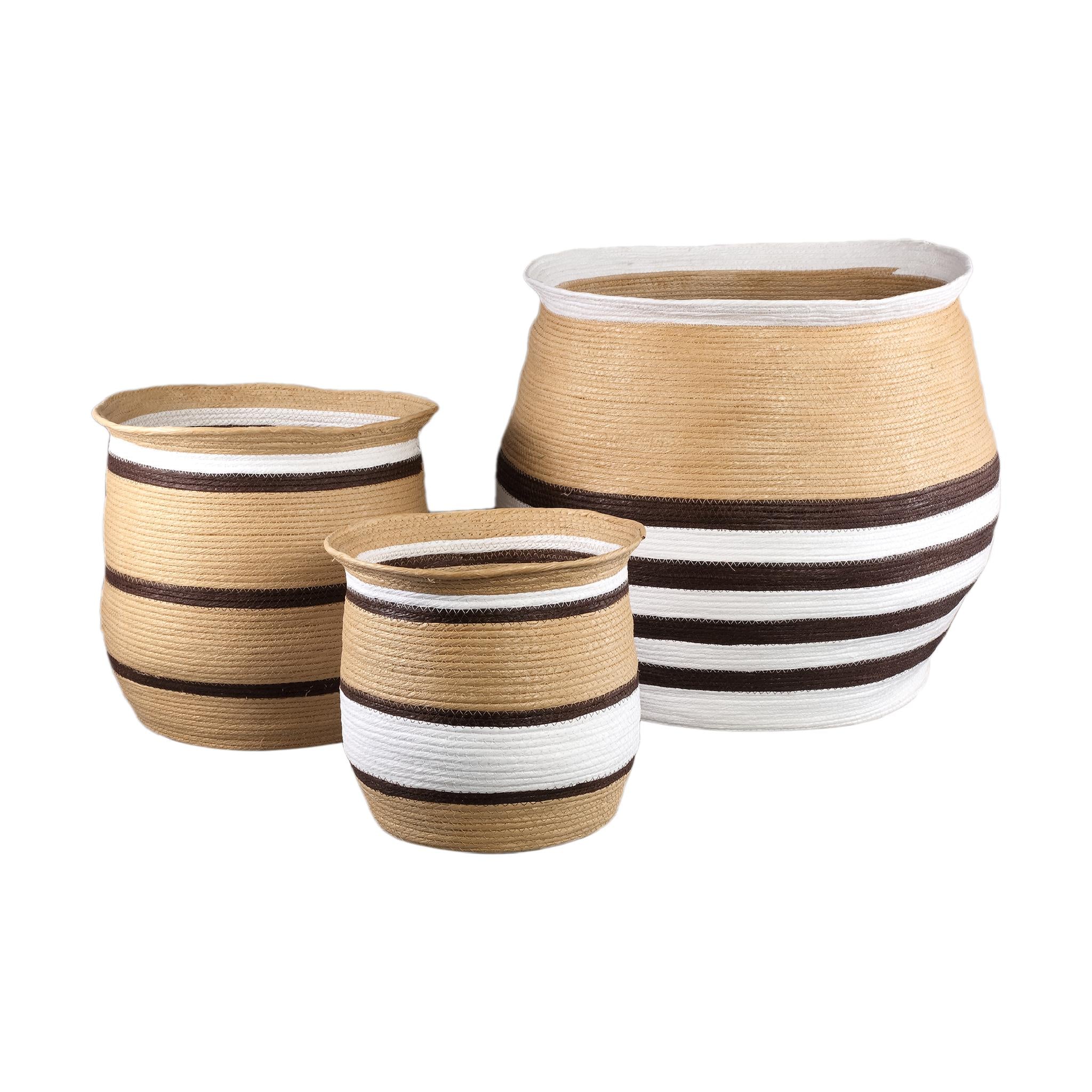 PTMD Manden Melano - 58x58x55 cm - Papier - Bruin - Set van 3