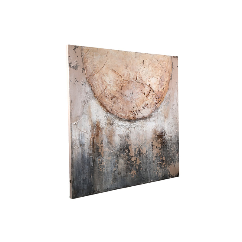 PTMD Wandpaneel Arianna Cirekl - 120x4x120 cm - Canvas - Bruin