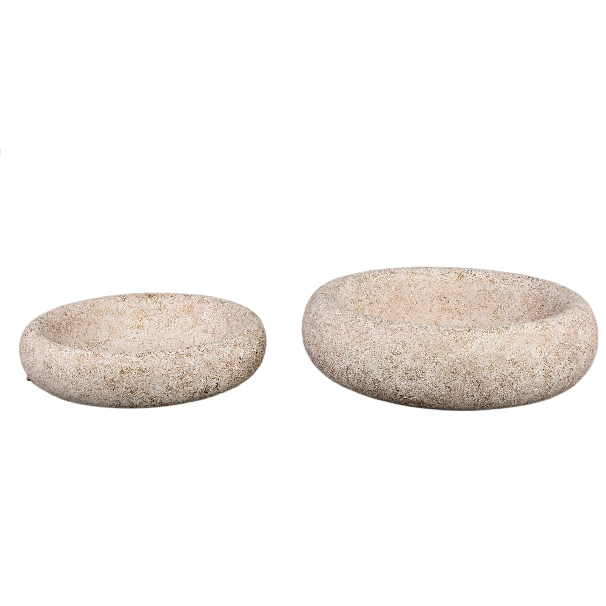 PTMD Schaal Aly - 38x38x10 cm - Cement - Creme
