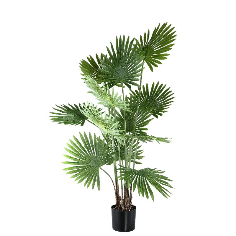 PTMD Kunstplant Palm Tree - 80x80x134 cm - Plastic - Zwart