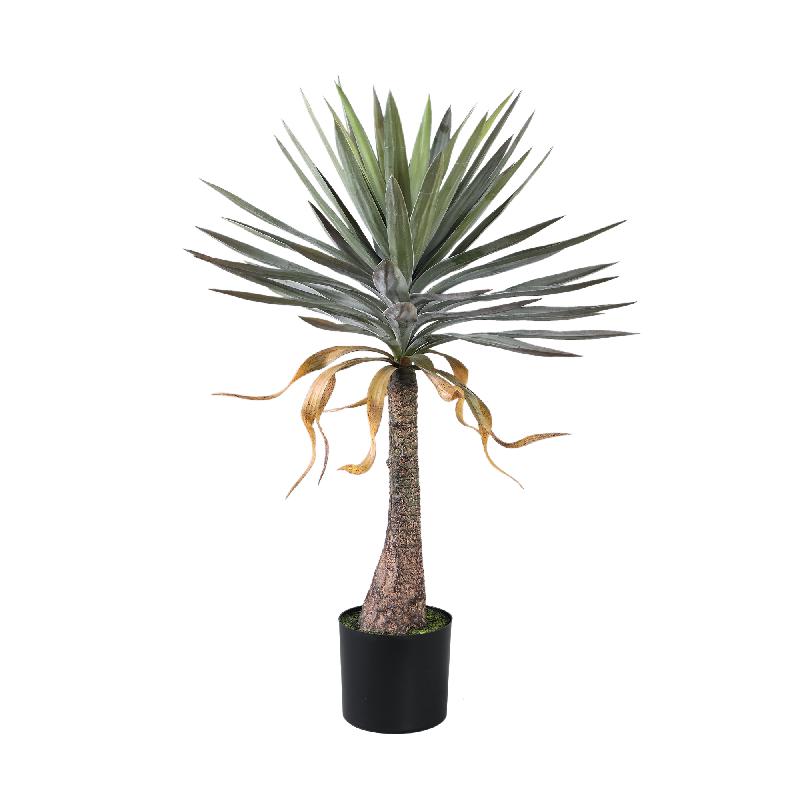 PTMD Kunstplant Yucca - 66x66x90 cm - Plastic - Zwart